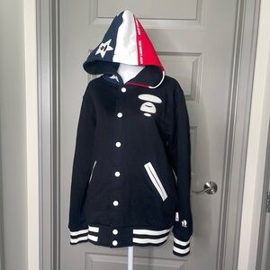 Aape by Abathing Ape Black and White Hooded Jacket